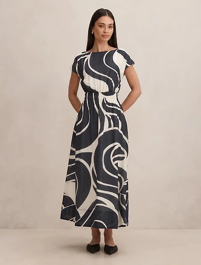 Callie Elastic Waist Midi Dress