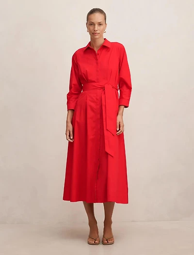 Sally Cotton Shirt Midi Dress