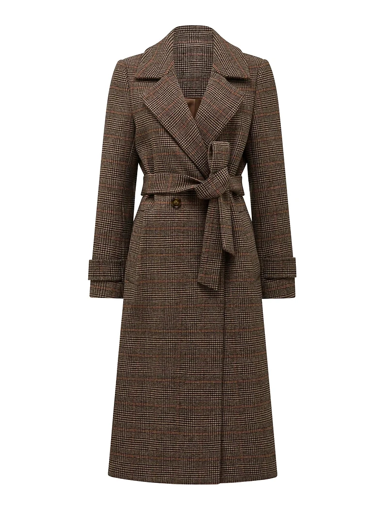 Luccia Belted Check Coat
