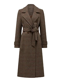 Luccia Belted Check Coat