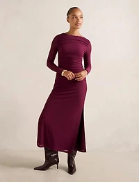 Brittany Gathered Mesh Midi
