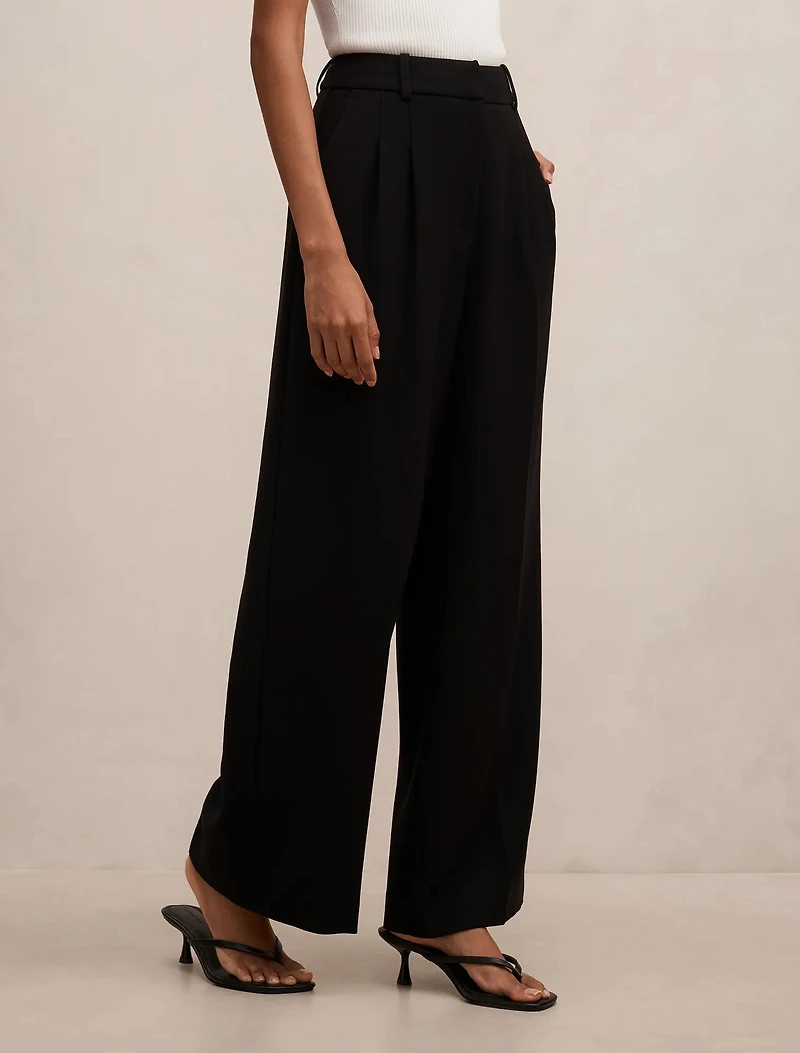 Eva Petite Pleat Wide Leg Pant