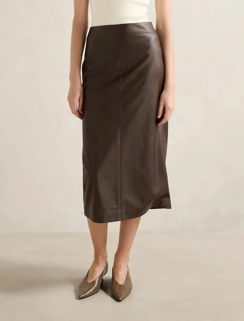 Valentina Vegan Leather Midi Skirt