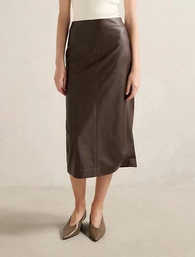 Valentina Vegan Leather Midi Skirt