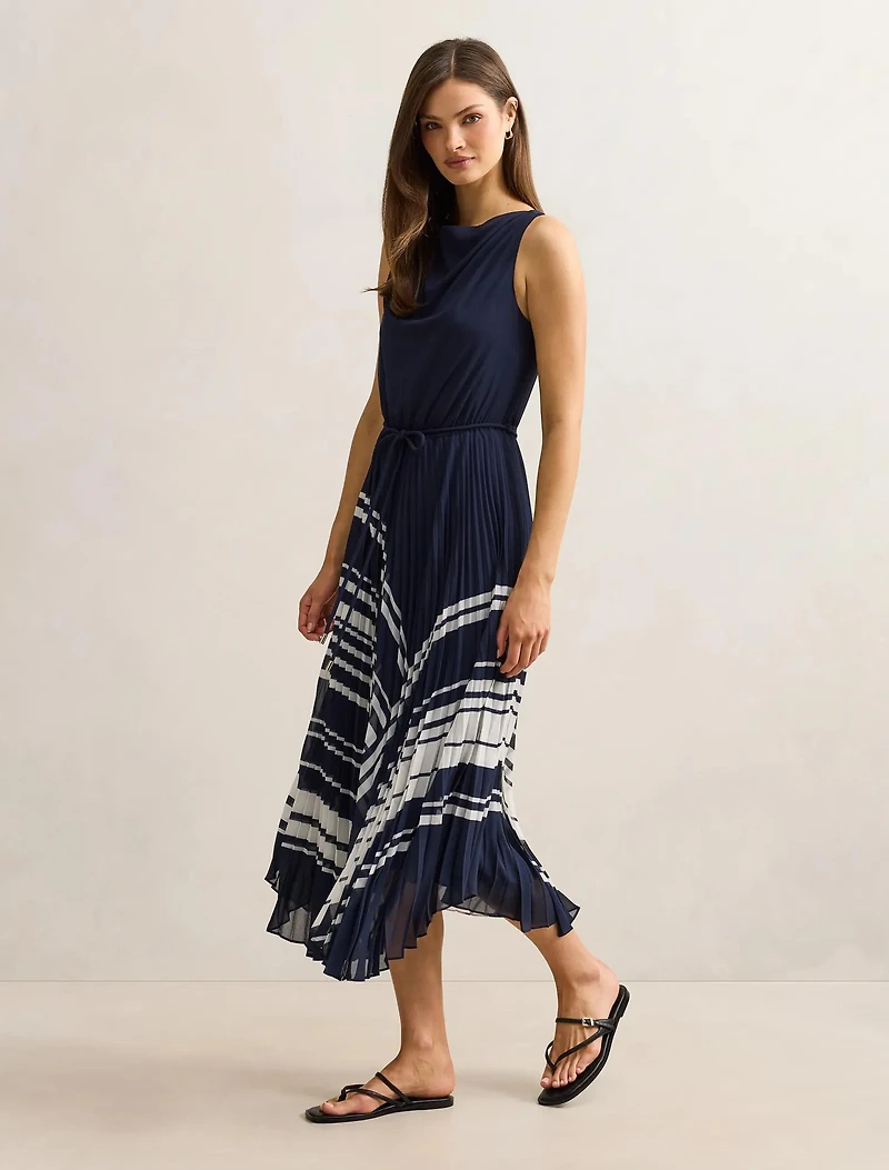 Addie Pleated Skirt Midi Dress
