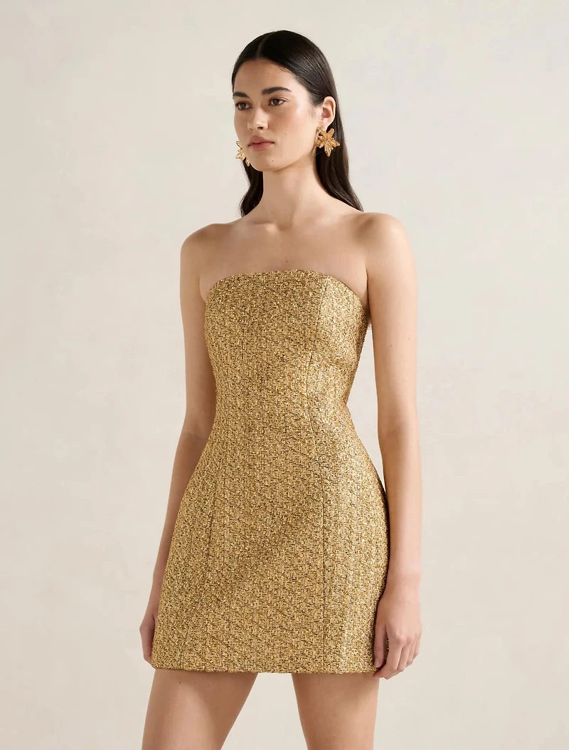 Charlie Tweed Strapless Mini