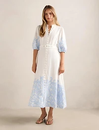 Esther Embroidered Midi Dress