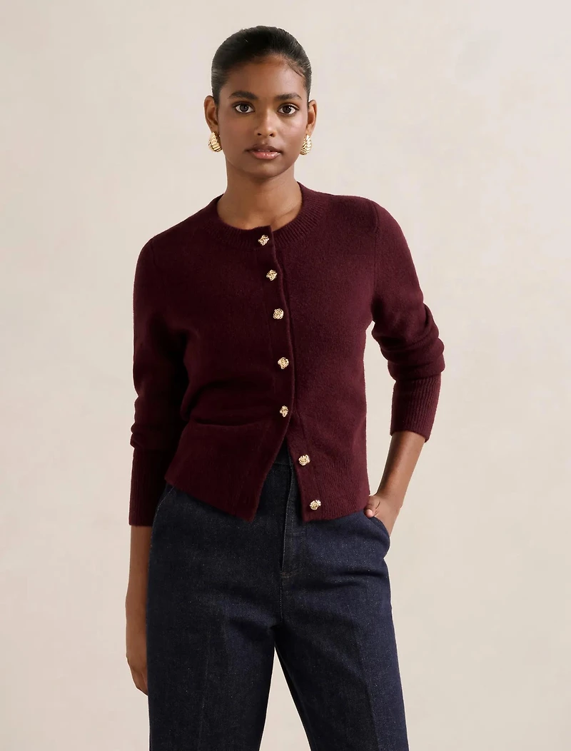 May Petite Crew Neck Cardigan