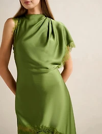 Kody Satin Lace Asym Dress