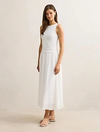 Indy Woven Mixed Midi Dress