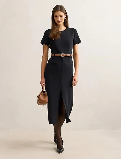 Bailee Belted Tailored Midi