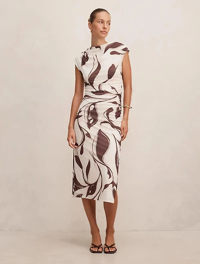 Emery Mesh Ruched Dress