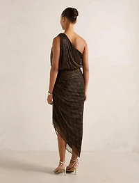 Cassidy One Shoulder Plisse Midi Dress