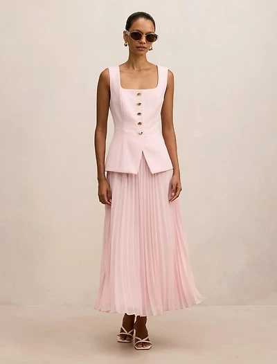 Halsey Petite Pleated Waistcoat Maxi