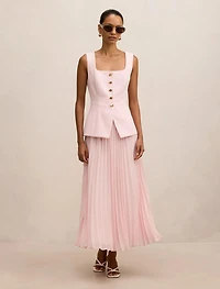 Halsey Petite Pleated Waistcoat Maxi