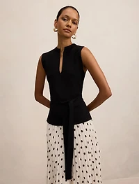 Tanya Petite Woven Mix Knit Dress