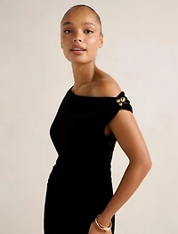 Winslet Off Shoulder Velvet Gown