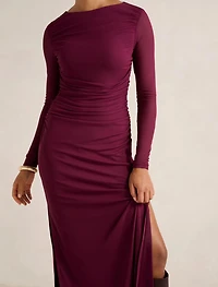 Brittany Gathered Mesh Midi