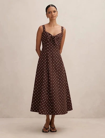 Kara Petite Tie Front Linen Midi