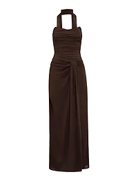 Arli Strapless Ruched Maxi Dress