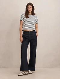 Dolly Stripe Scallop Tee