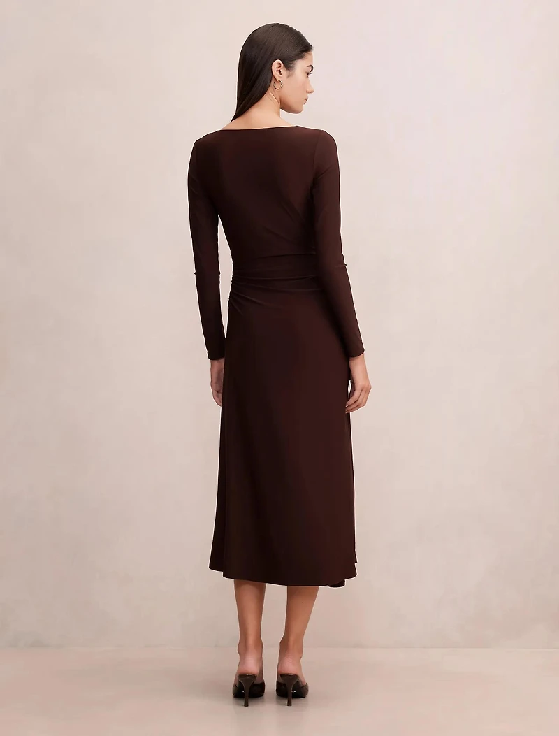 Mabel Long Sleeve Jersey Midi Dress
