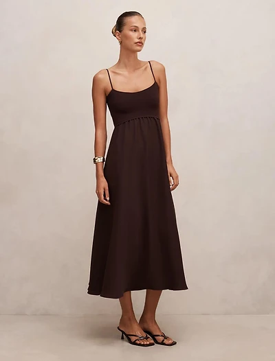 Ariella Woven Mix Midi Dress