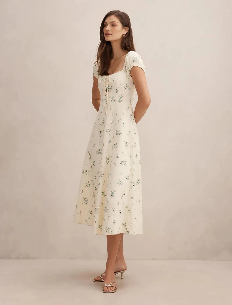 Sallie Tie Front Midi Dress