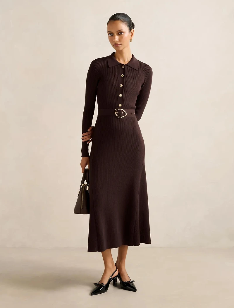 Kelani Petite Belted Midi Dress