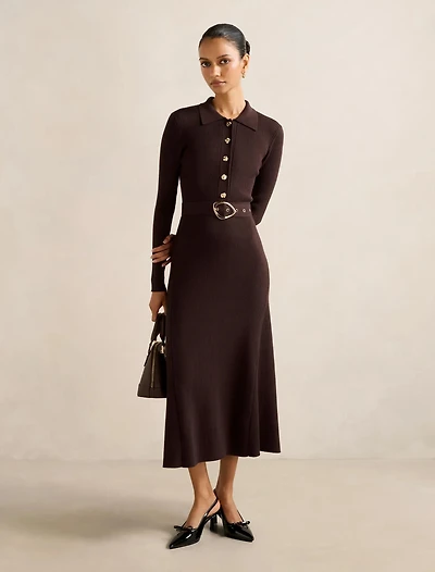 Kelani Petite Belted Midi Dress