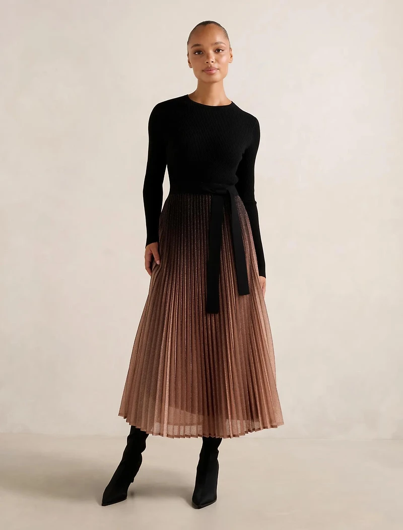 Celina Ombre Metallic Midi Dress