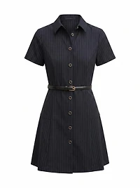Gigi Pleated Button Down Mini Dress