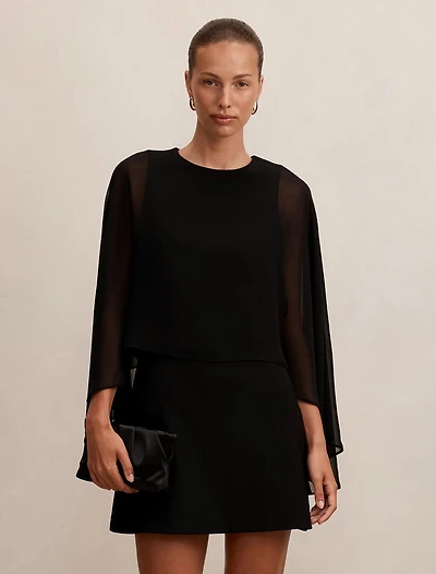 Irena Sheer Cape Mini Dress