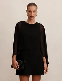 Irena Sheer Cape Mini Dress