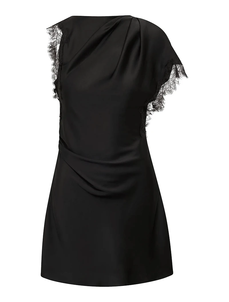 Giselle Satin Lace Asym Mini