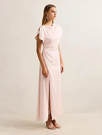 Genevieve Satin Drape Maxi Dress