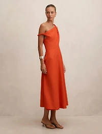 Vinetta Asymmetric Twist Midi Dress