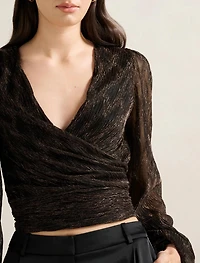 Odette Plisse Wrap Top