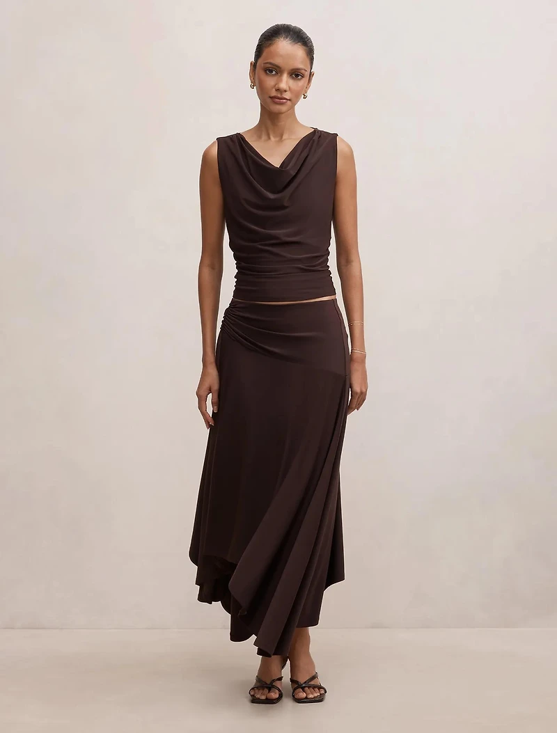 Ada Petite Drape Cowl Back Top
