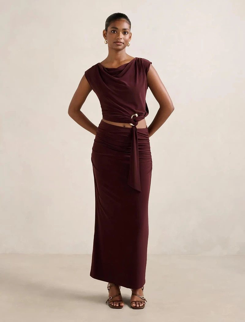 Jazelle Petite Jersey Maxi Skirt