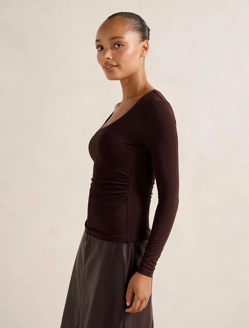 Jacqui Scoop Long Sleeve Top
