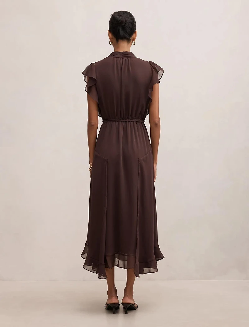 Maxwell Petite Flutter Sleeve Midi