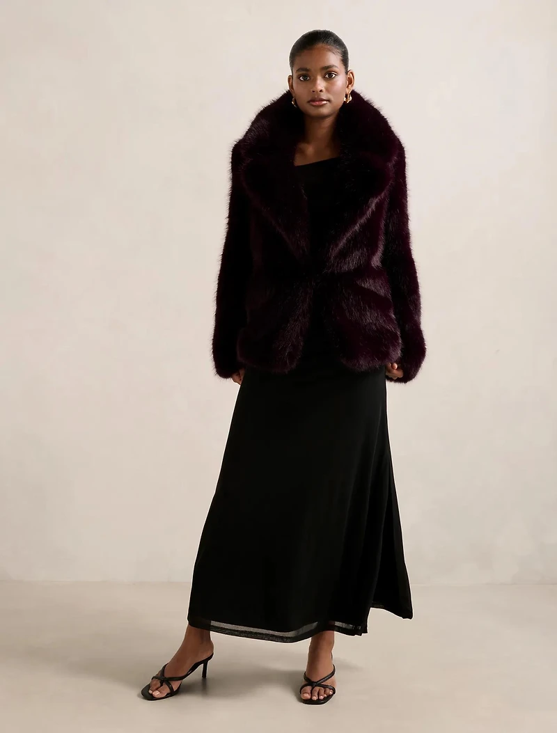 Hunter Petite Cropped Faux Fur Coat