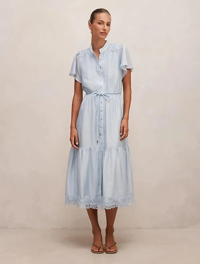 Harriet Lace Button Midi Dress