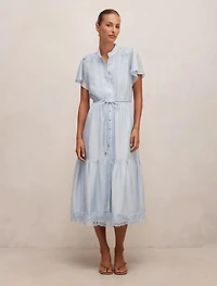 Harriet Lace Button Midi Dress
