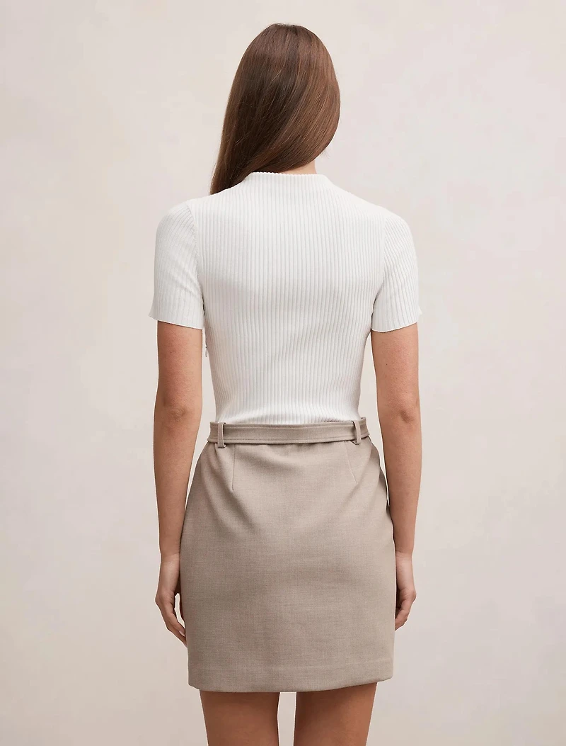 Maya Woven Mixed Mini Dress