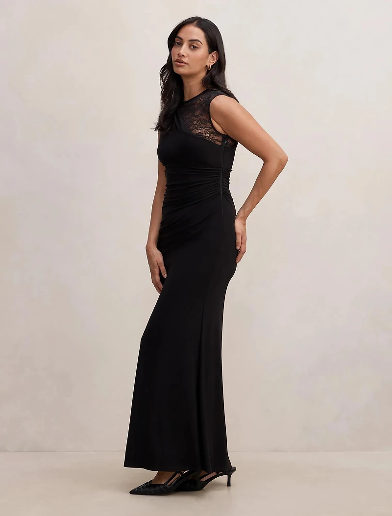 Lena Asym Lace Midi Dress