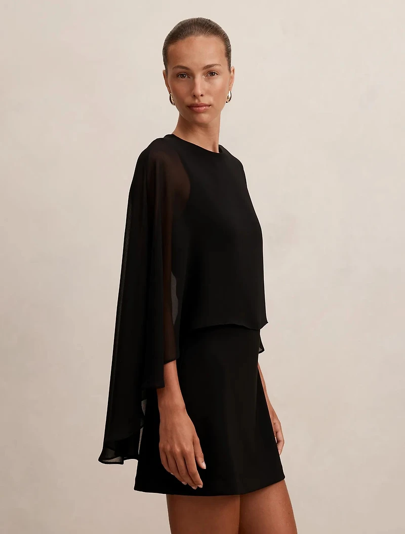 Irena Sheer Cape Mini Dress