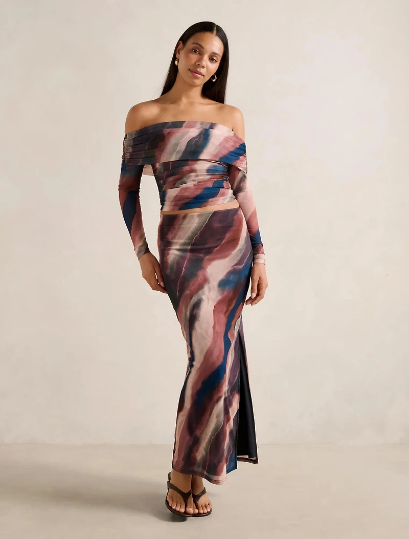 Mia Mesh Maxi Skirt