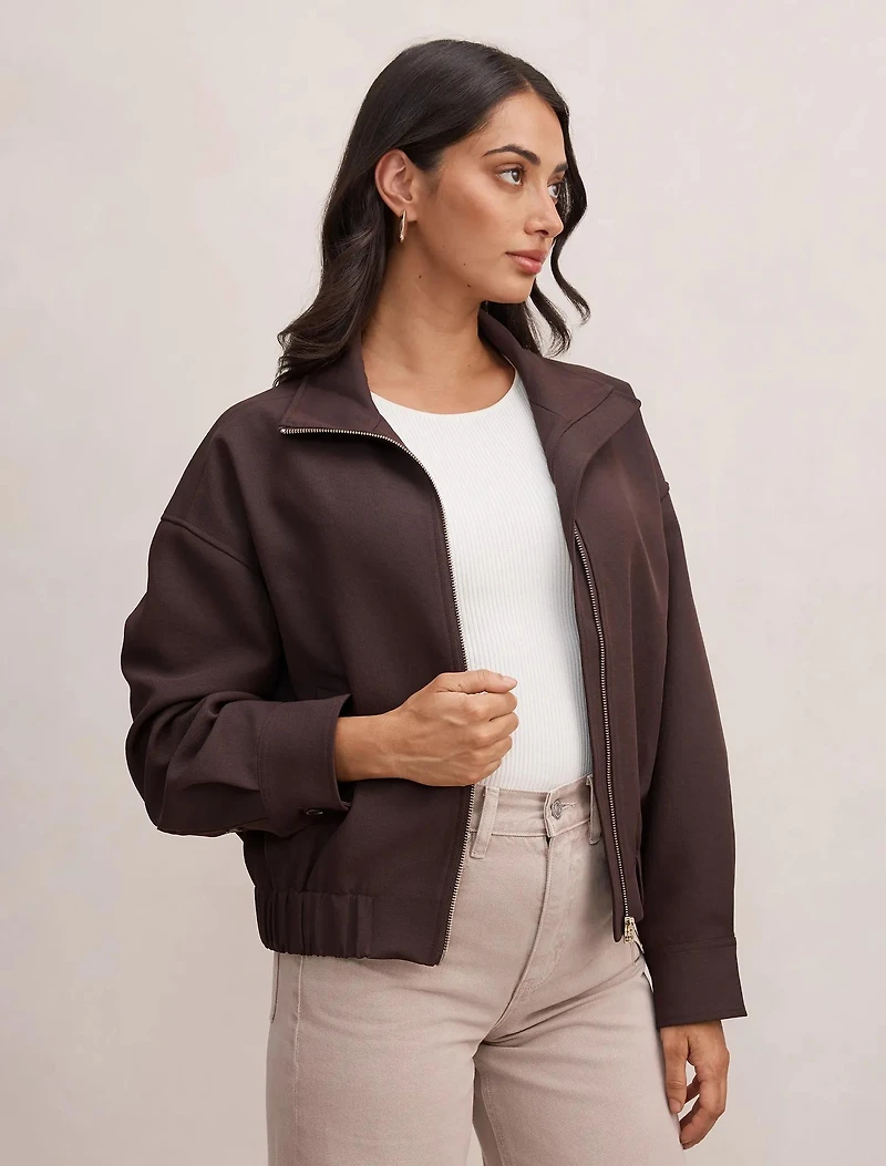 Jenna Twill Funnel Neck Jacket